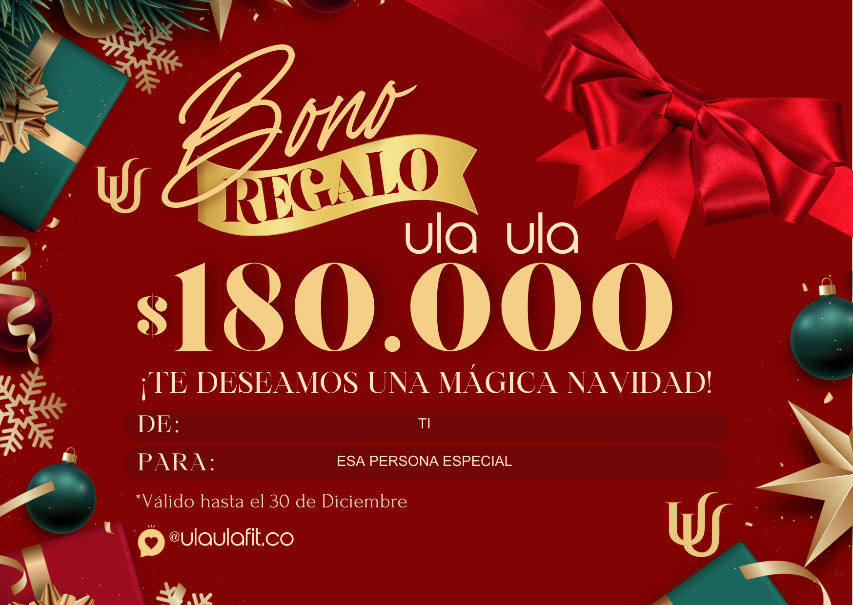 TARJETA DE REGALO NAVIDAD ULA ULA
